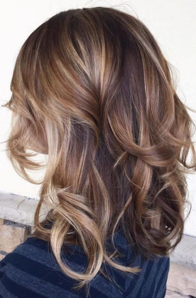 (+201 photos) Balayage on light brown hair of medium length