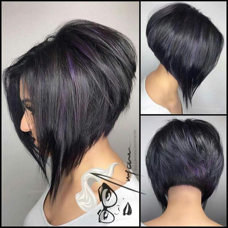 Bob square with elongated front strands