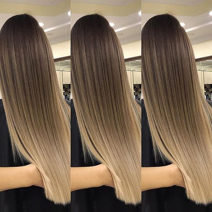 (+110 photo) Balayage on straight hair