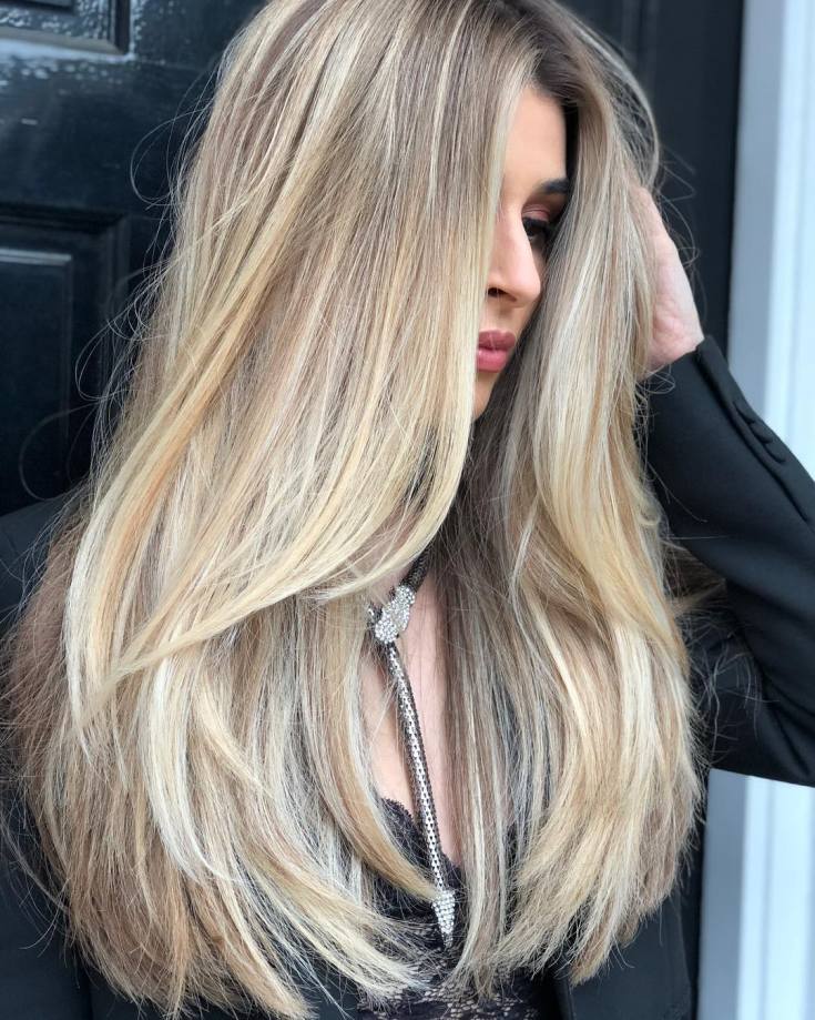 Balayage for long blond hair