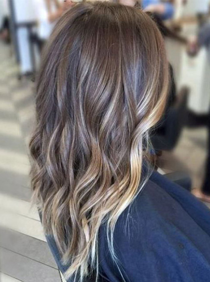 (+201 photos) Balayage on light brown hair of medium length