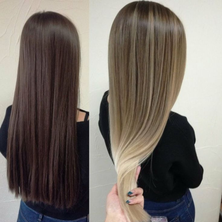 (+110 photo) Balayage on straight hair