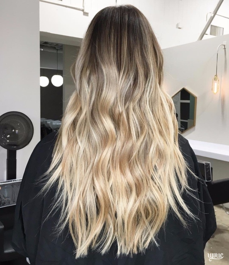 Balayage for long blond hair