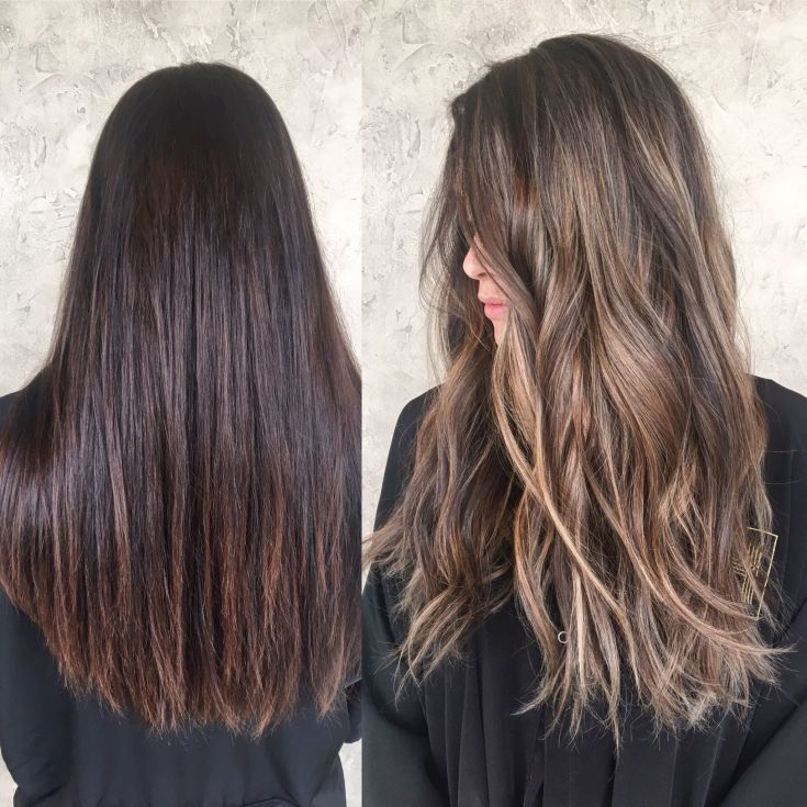 (+110 photo) Balayage on straight hair