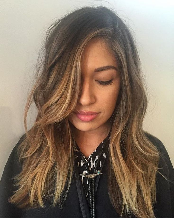 (+201 photos) Balayage on light brown hair of medium length