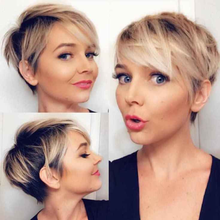 (+210 photos) Pixie haircut for round face