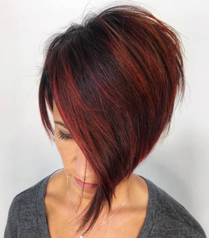 Asymmetrical bob square 178 photos