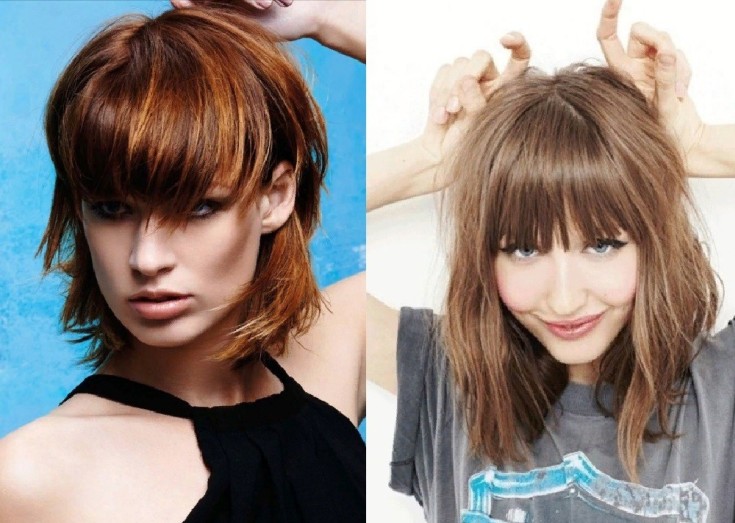 (+150 photo) Cascade haircut for long hair with bangs