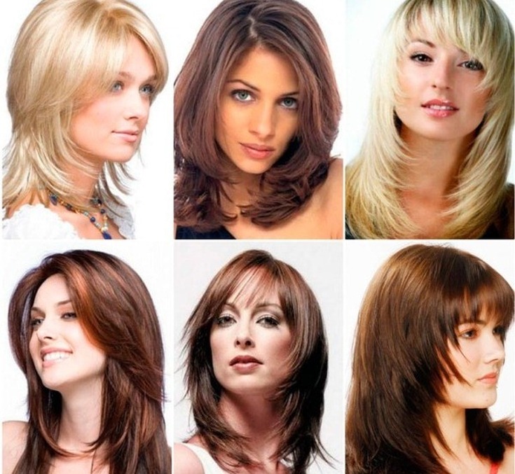 (+150 photo) Cascade haircut for long hair with bangs