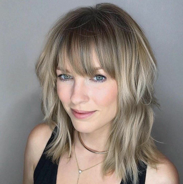 (+165 photos) Women's haircut cascade with bangs