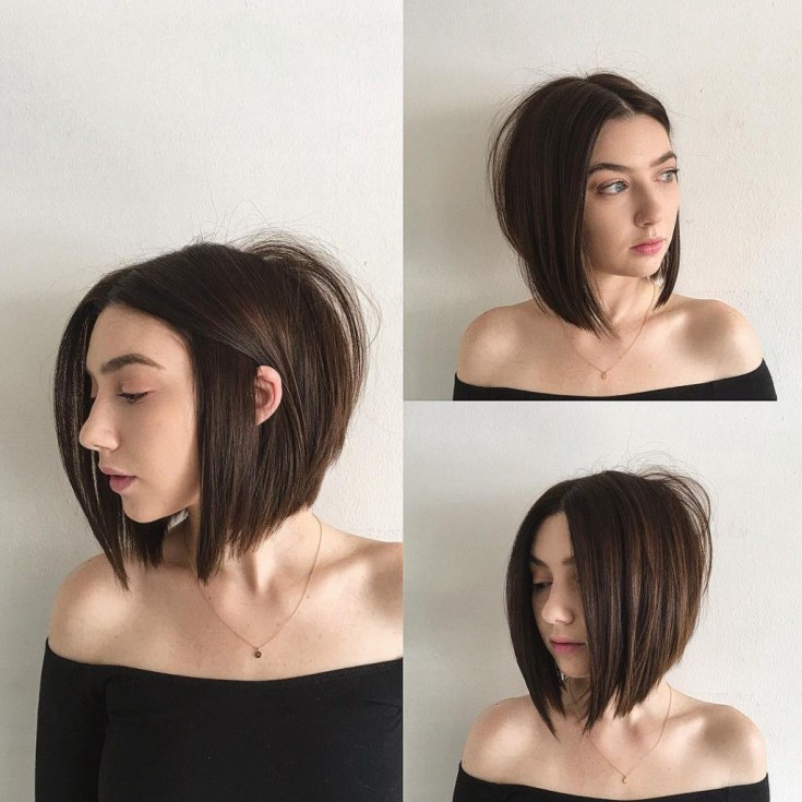 Bob square with elongated front strands