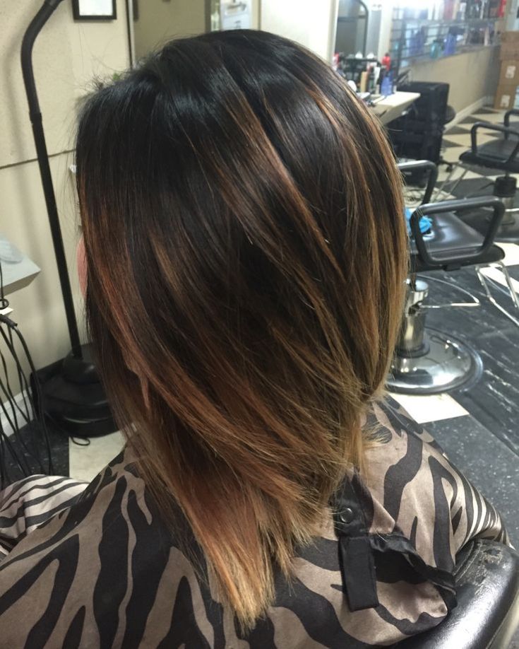 Balayage on dark hair square 180 photos