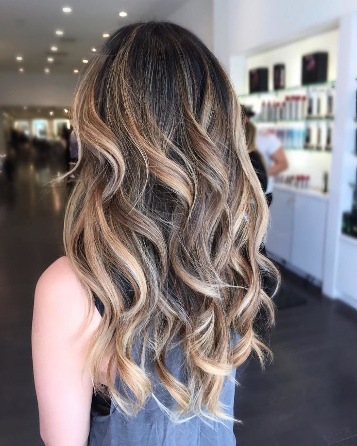 Balayage for long blond hair