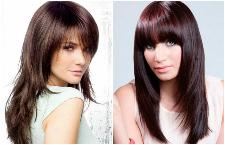 (+150 photo) Cascade haircut for long hair with bangs