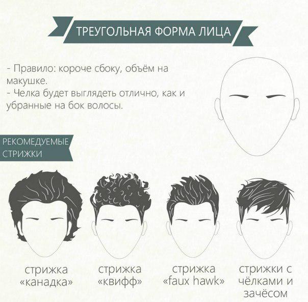 Men's hairstyles for a triangular face