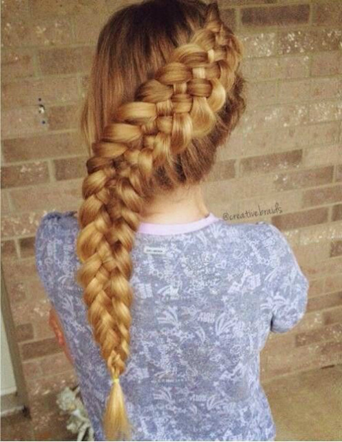 French braid of four strands