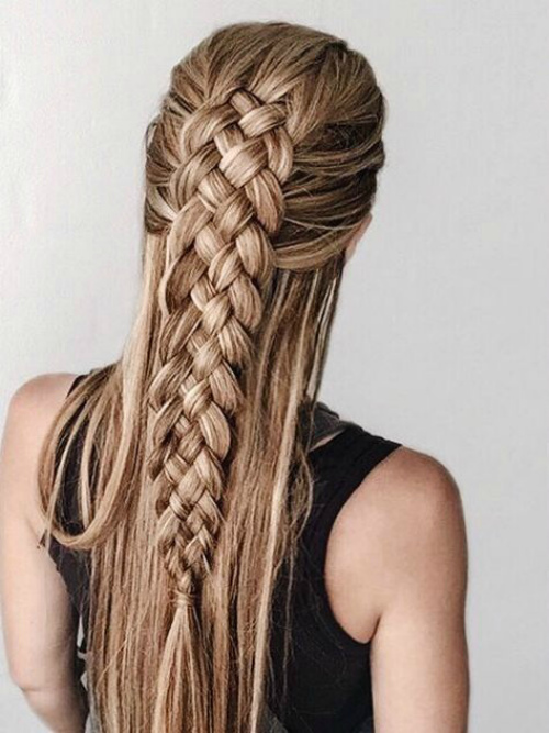 French braid of four strands