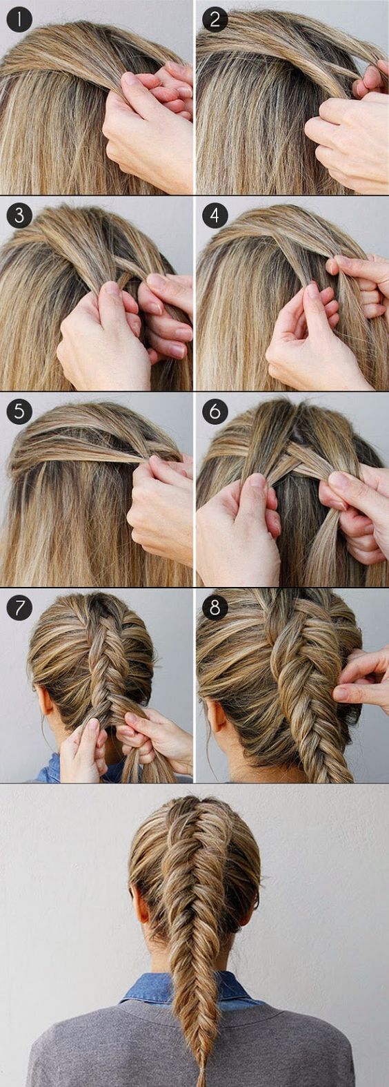 Reverse French braid