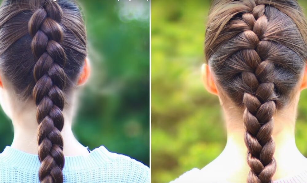 French braids simple and reverse