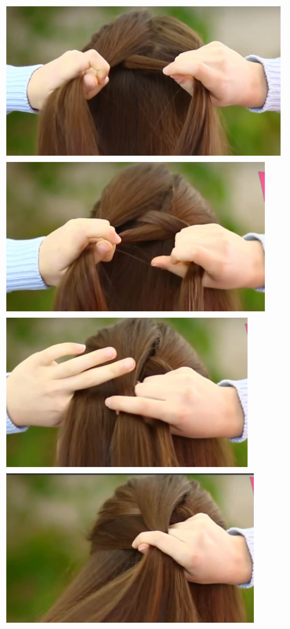 Reverse French braid