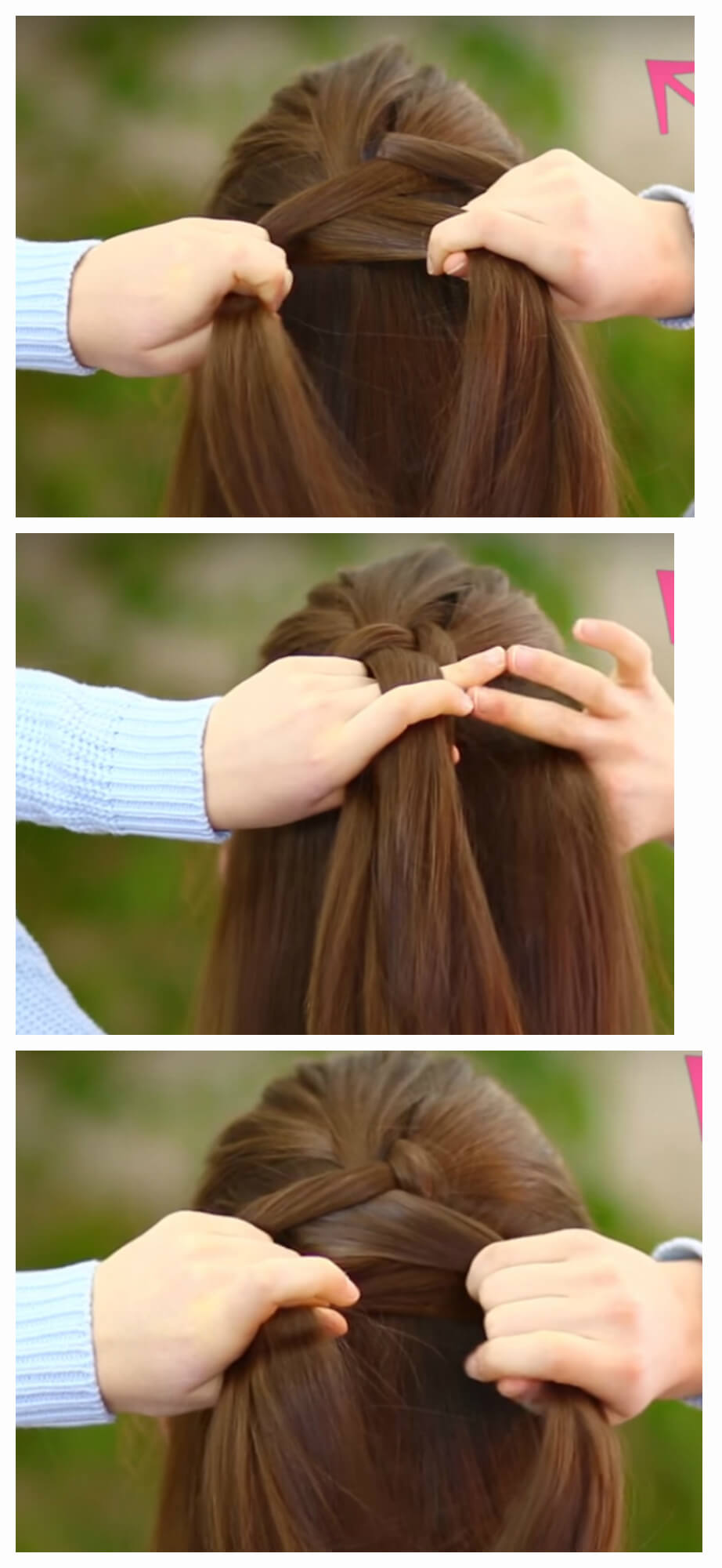 Reverse French braid