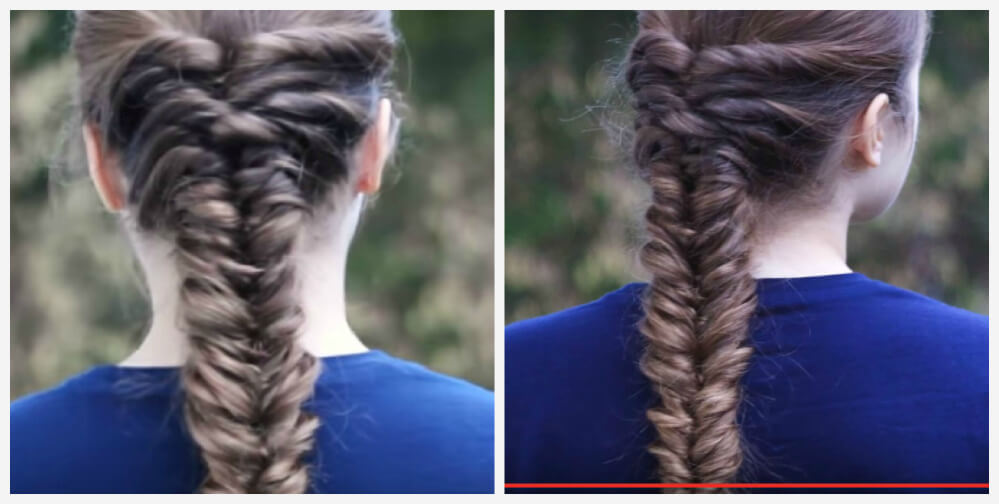 Braid fishtail from rubber bands step by step