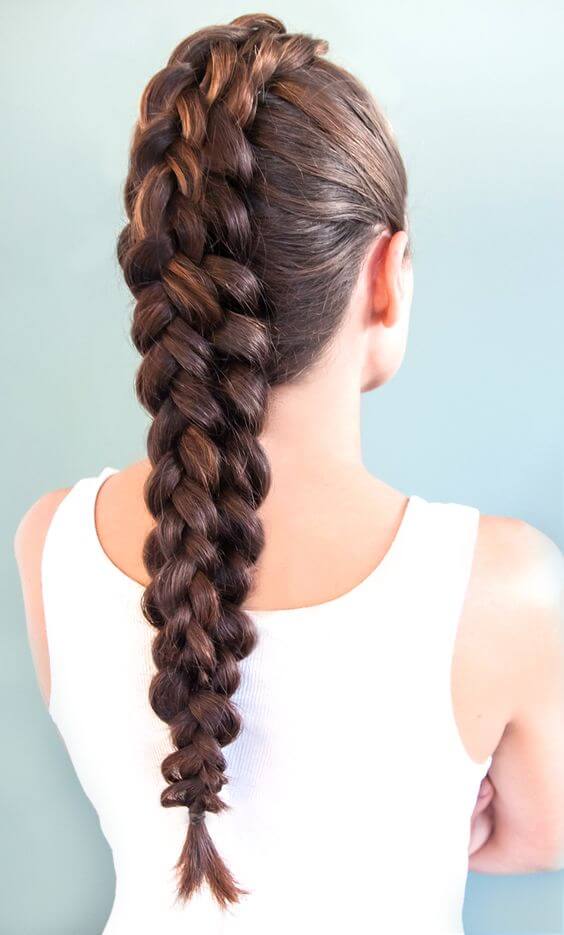 Lush four-strand braid for long hair