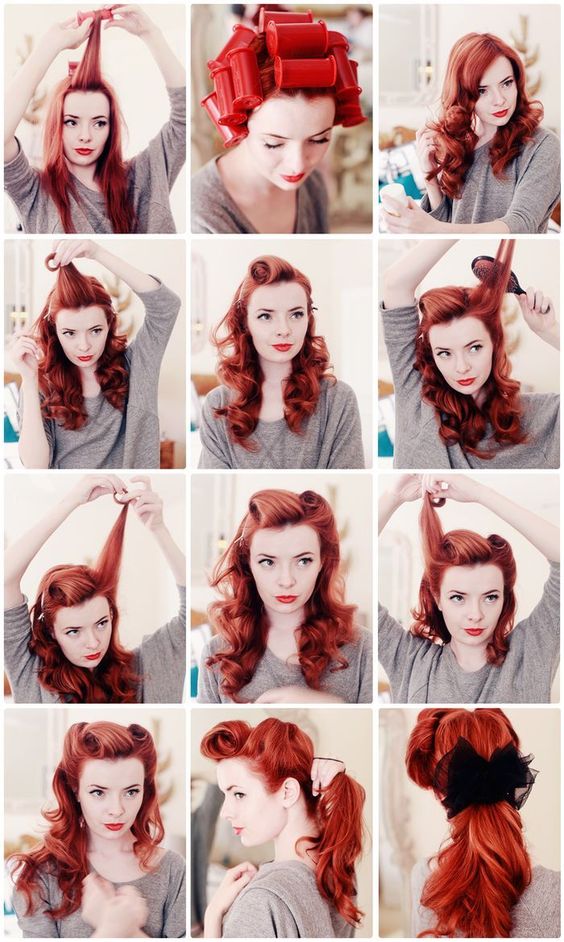 Pin-up hairstyles for long hair