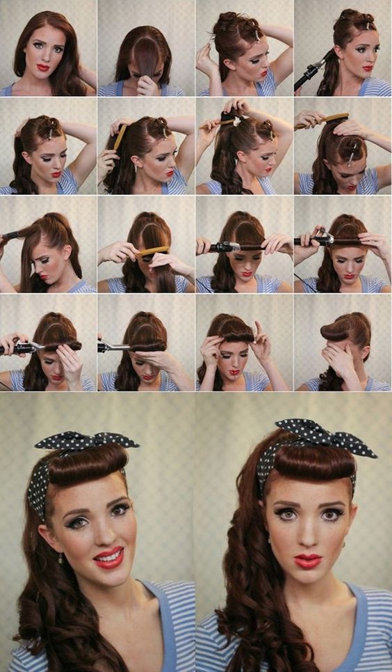 Pin-up hairstyles for long hair