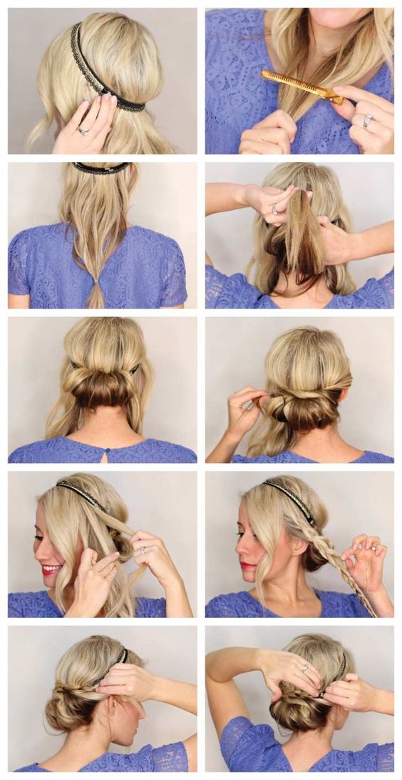 How to make a headband hairstyle