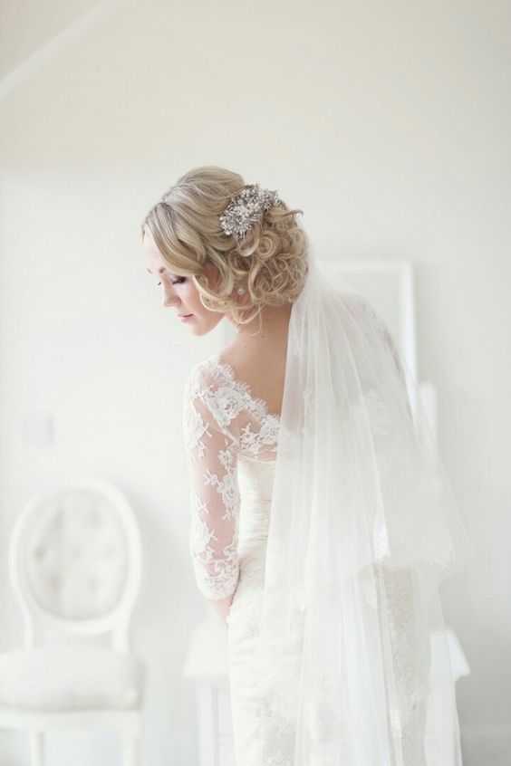 Wedding hairstyles for medium hair with a veil