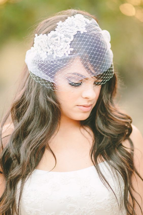 Wedding hairstyles for medium hair with a veil instead of a veil