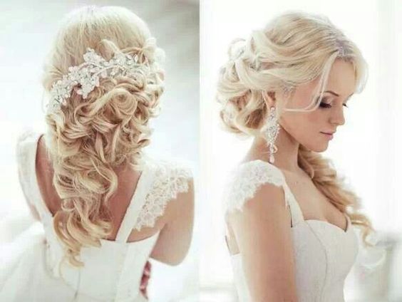 Wedding hairstyles with a tiara on the back