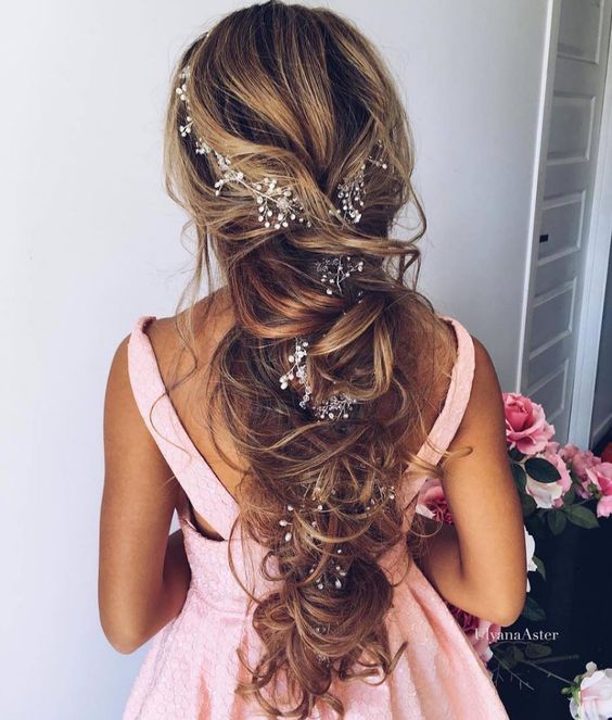 Wedding hairstyles with a long tiara