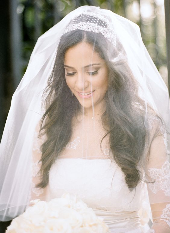 Wedding hairstyles with veil and tiara