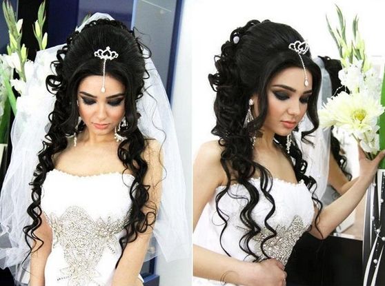 Wedding hairstyles with a tiara for long hair