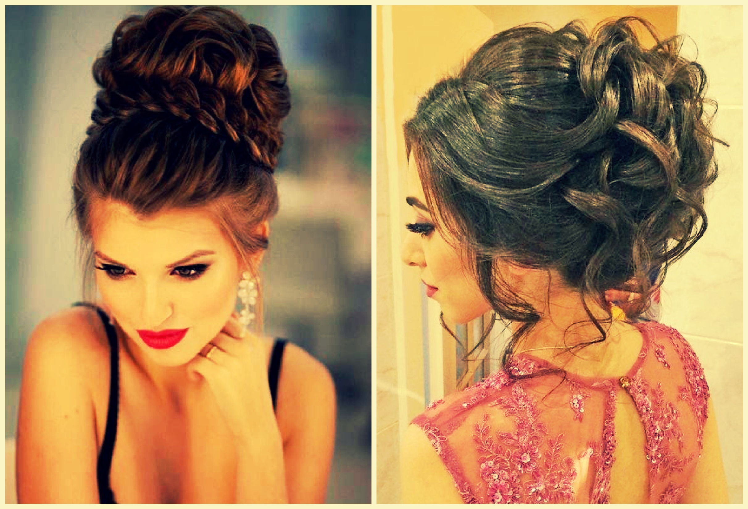 Evening hairstyles based on bouclie