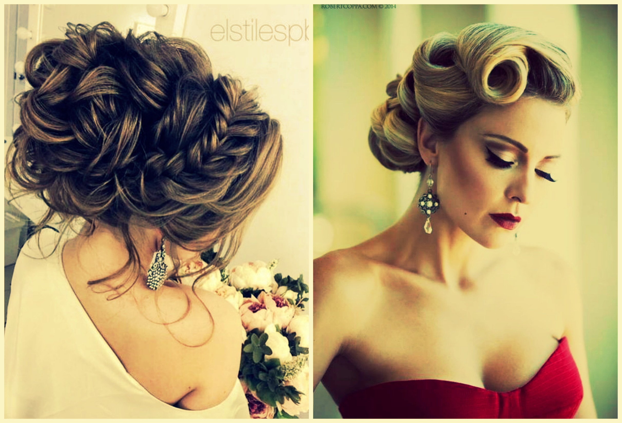 Evening hairstyles based on bouclie