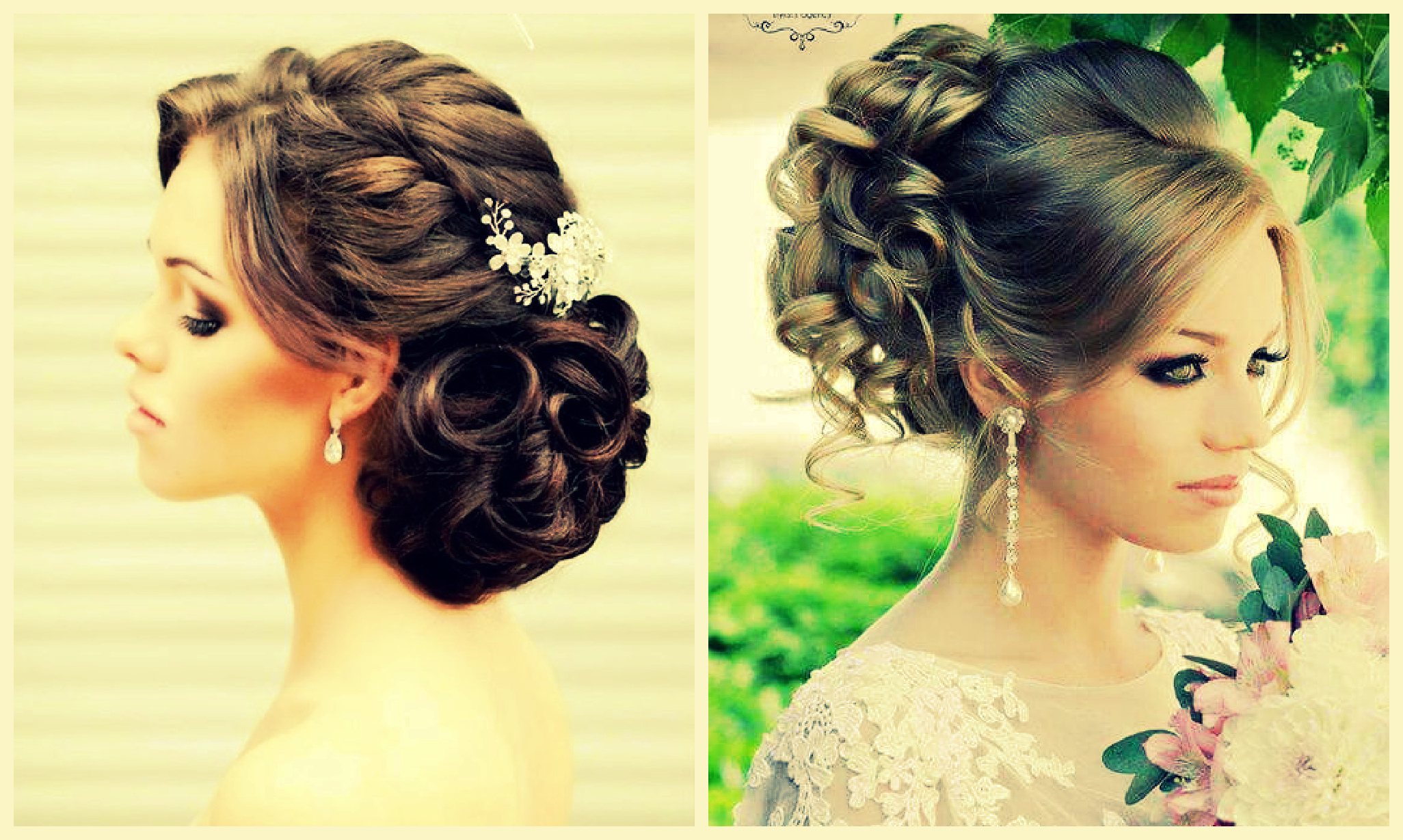 Wedding hairstyles based on bouquets