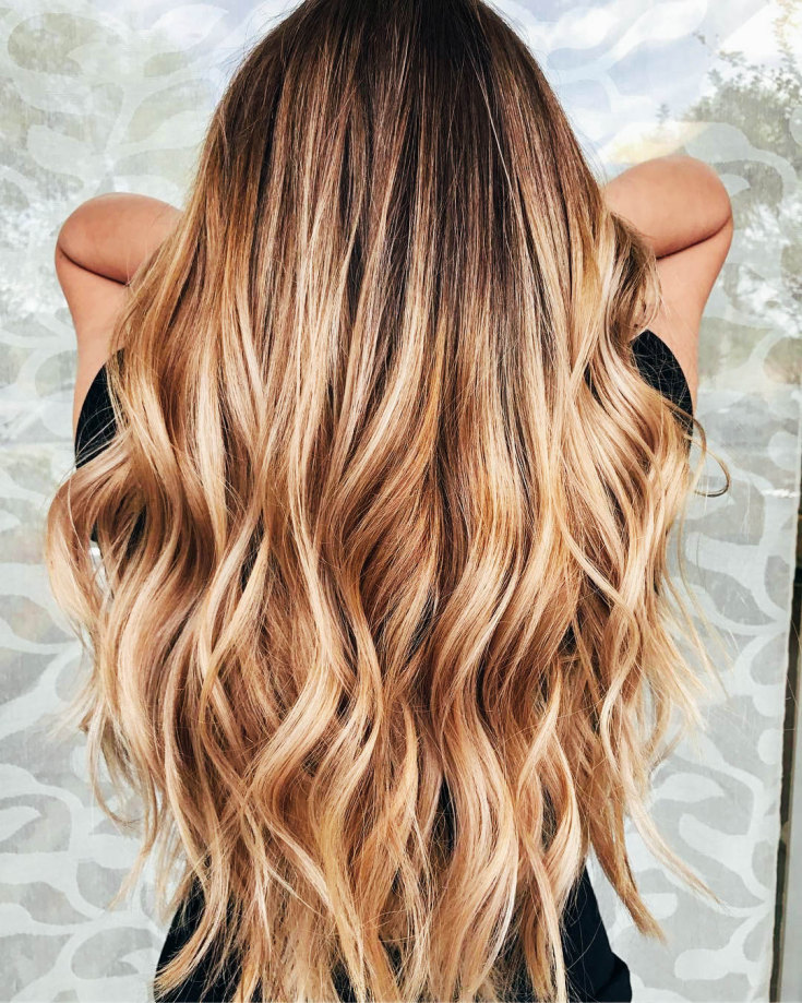 Californian highlights on blonde hair