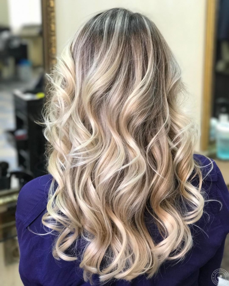 Californian highlights on blonde hair