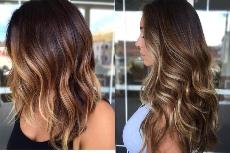 Californian highlights on dark hair