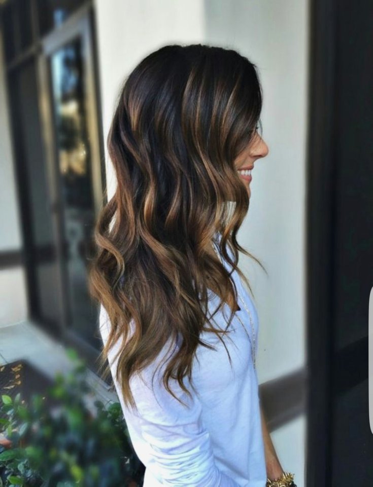 Californian highlights on dark hair