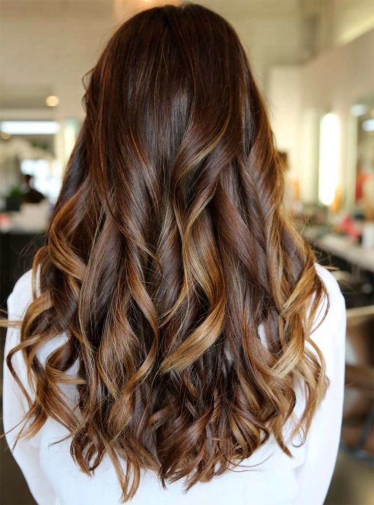 Californian highlights on dark hair