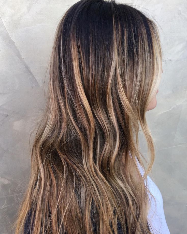 Californian highlights on dark hair