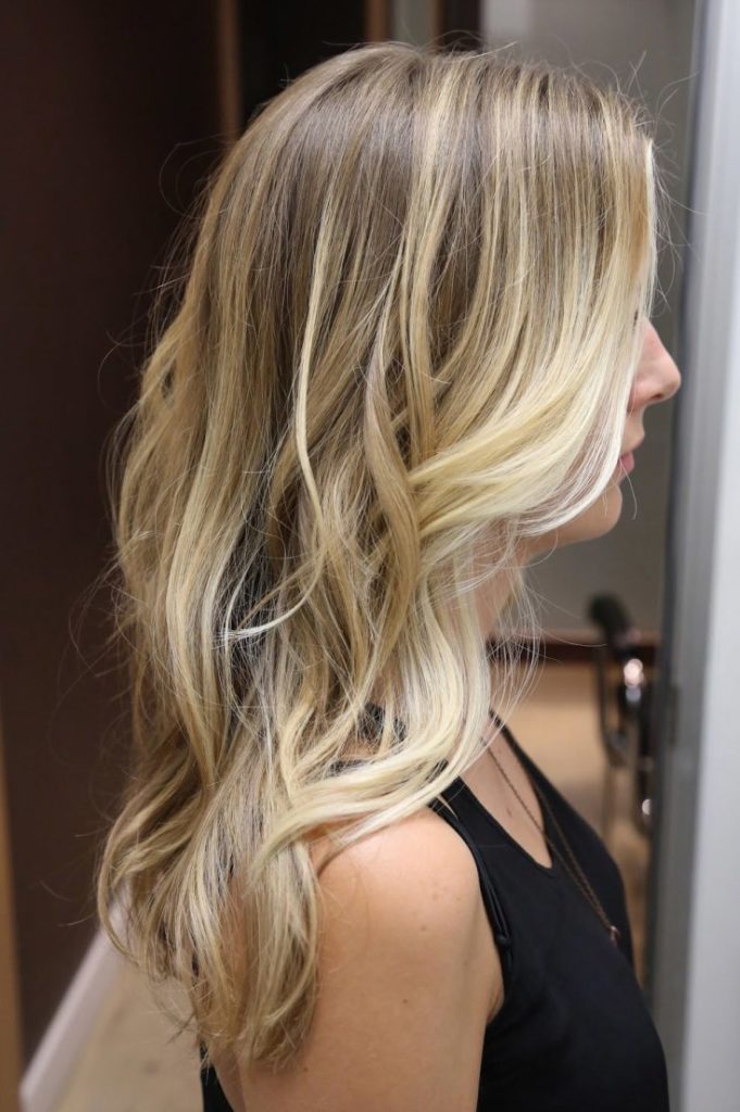 Californian highlights on blonde hair