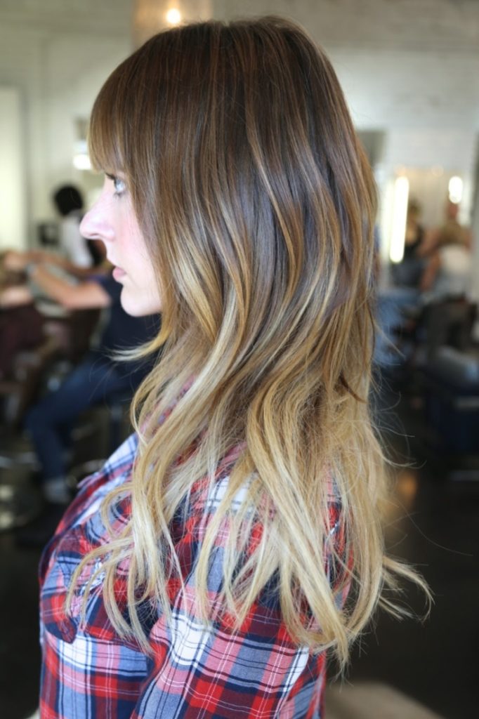 Californian highlights on dark hair