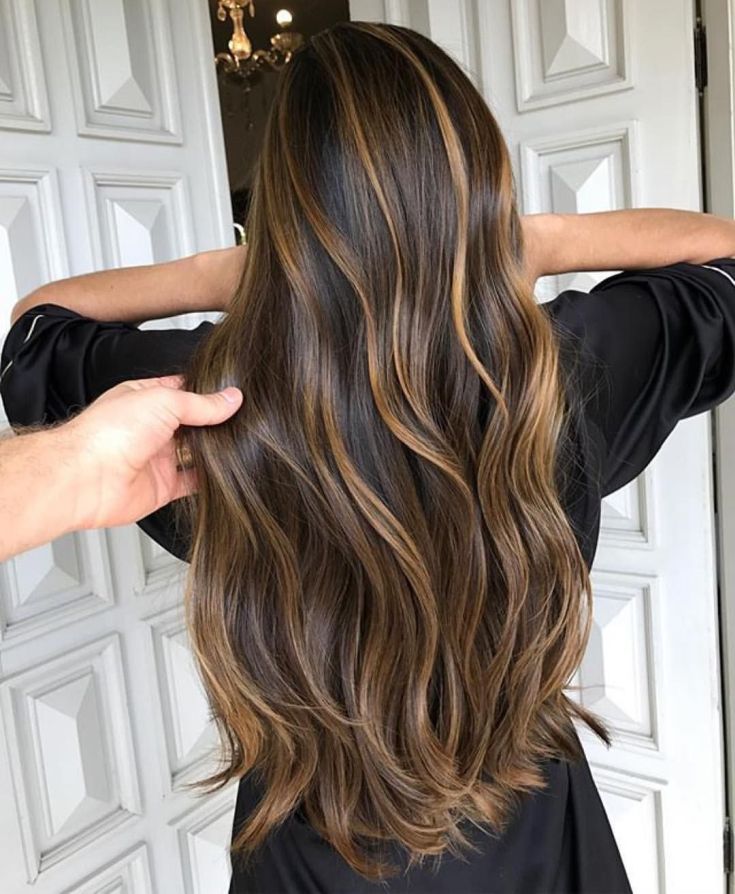 Californian highlights on dark hair