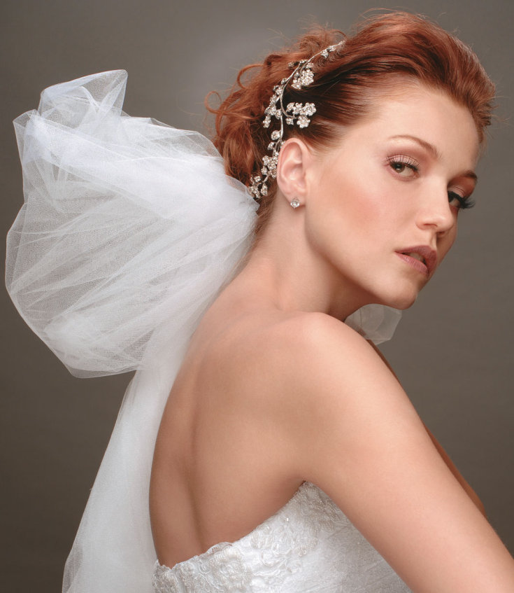 Wedding hairstyles with a veil for short hair