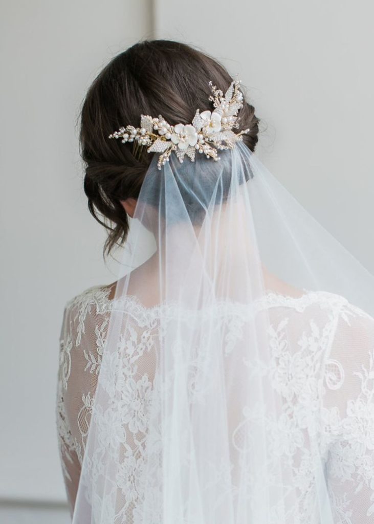 Wedding hairstyles with a veil for short hair